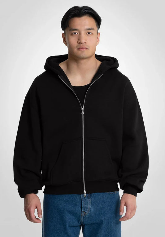BLACK Full Zip Hoodie