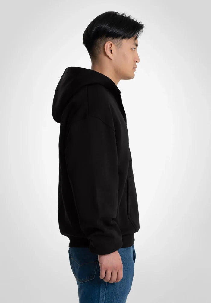 BLACK Full Zip Hoodie