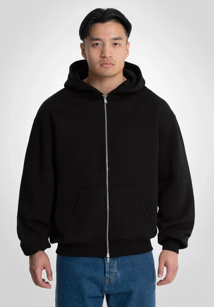 BLACK Full Zip Hoodie