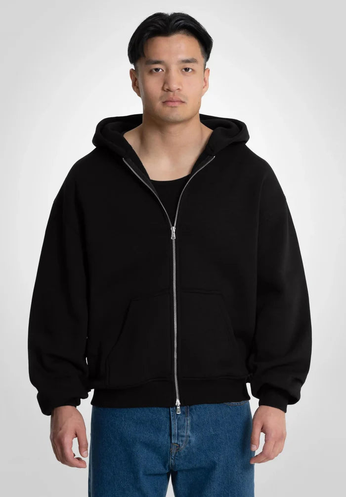 BLACK Full Zip Hoodie